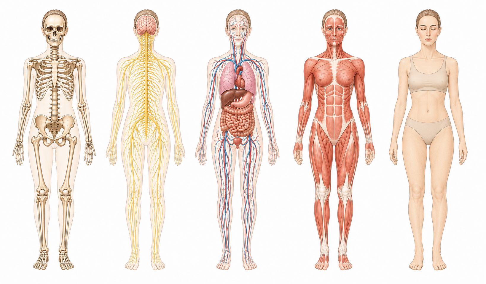 Human body systems illustration