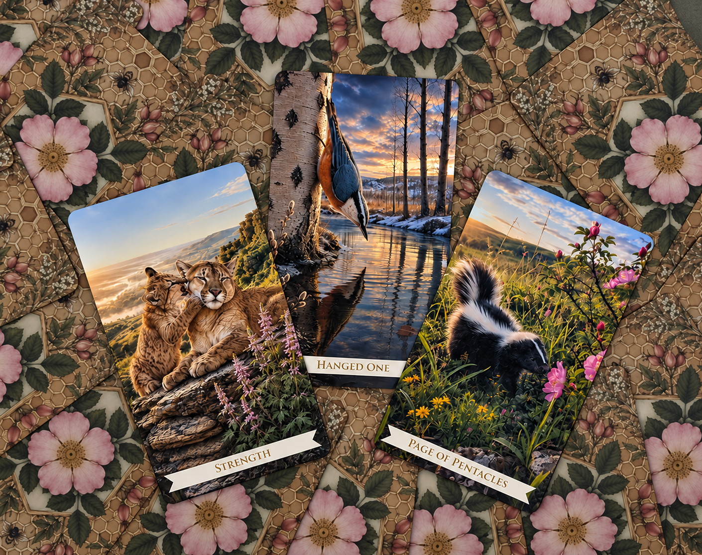 Nature-inspired tarot cards used for private tarot readings at Curious Nature Studio in Medicine Hat
